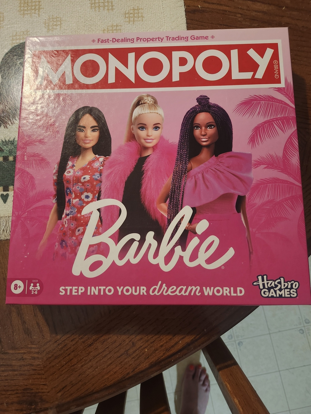 New Sealed Barbie Pink Monopoly Game Box - Bright Pink